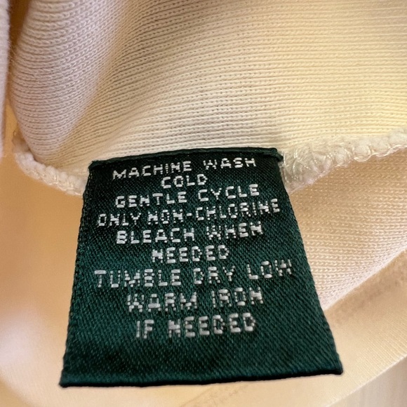 Lauren Ralph Lauren Ivory Cotton Raglan Top w/ Button Shoulder Detail Size L - Picture 4 of 4